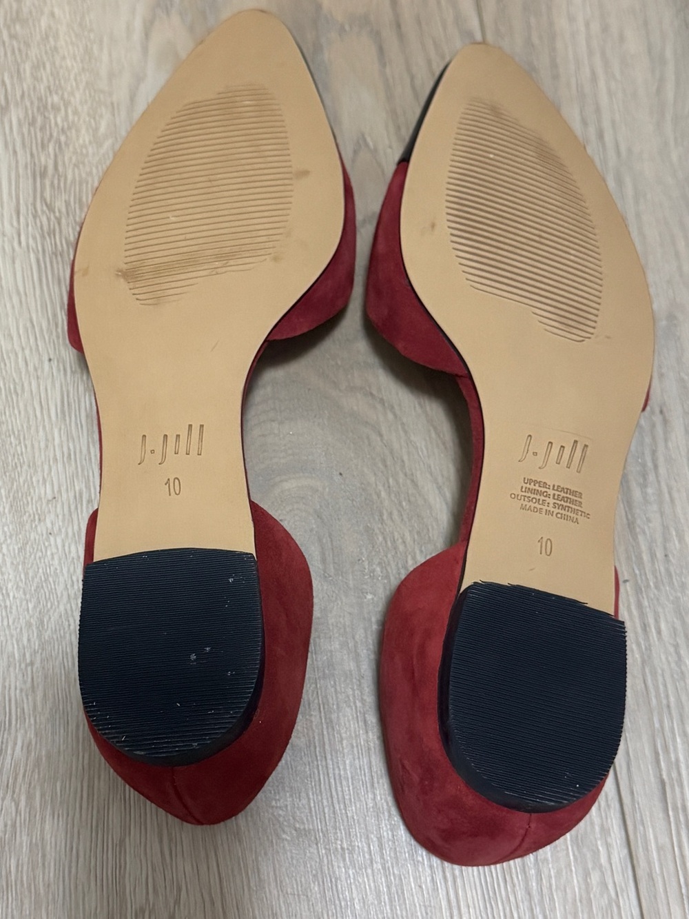 J. Jill D'Orsay Women's Flats w/Contrasting Black Pointed Toe Cap Sz. 10 - Picture 6 of 7